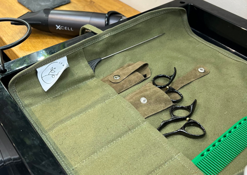 a hairdressing scissor case at rebel rebel rent a chair salon watford